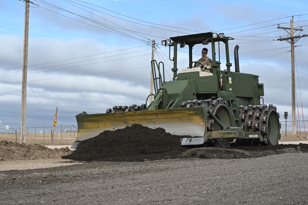 28th Civil Engineer Squadron Constructs Temporary Haul Road For B-21 Construction