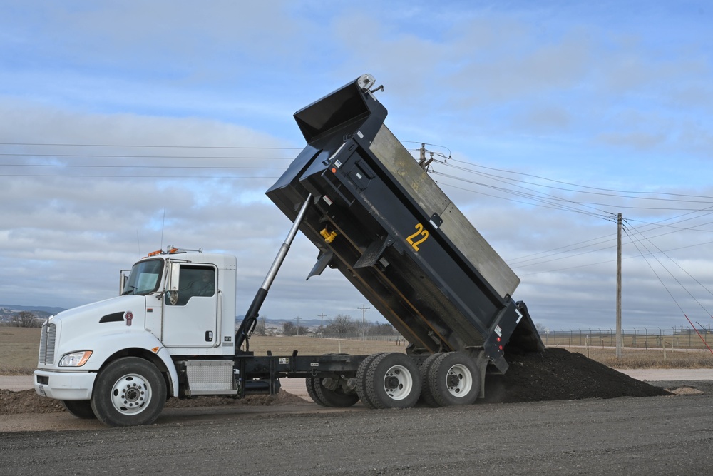 28th Civil Engineer Squadron Constructs Temporary Haul Road For B-21 Construction