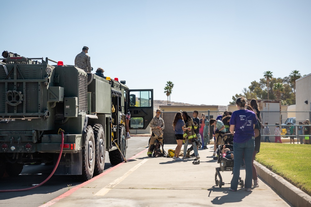 The Combat Center hosts vehicle showcase at local elementary school in honor of Month of the Military Child