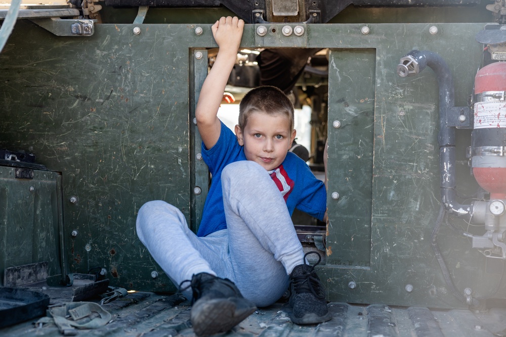 The Combat Center hosts vehicle showcase at local elementary school in honor of Month of the Military Child