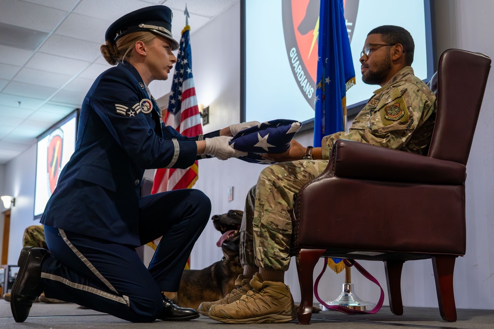 From patrols to playtime: 355th Security Forces Squadron military working dog Layka retires