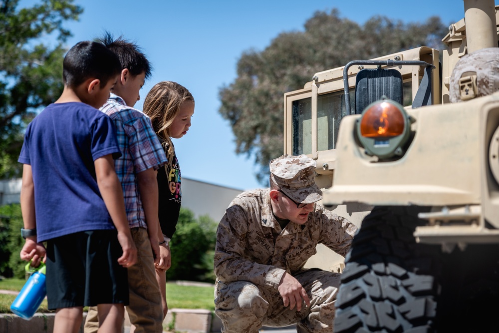The Combat Center hosts vehicle showcase at local elementary school in honor of Month of the Military Child