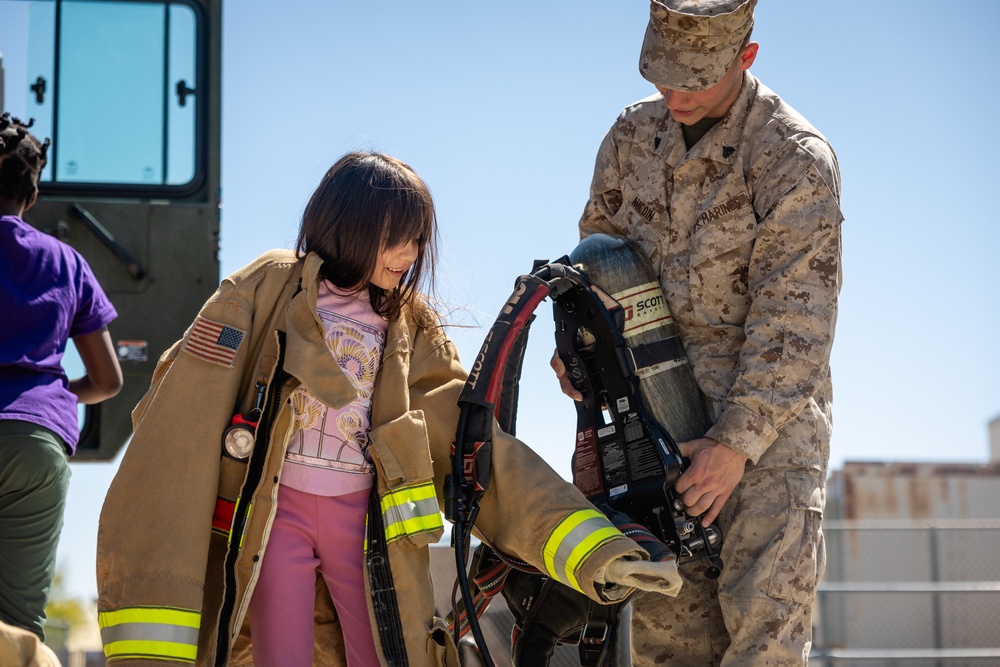 The Combat Center hosts vehicle showcase at local elementary school in honor of Month of the Military Child