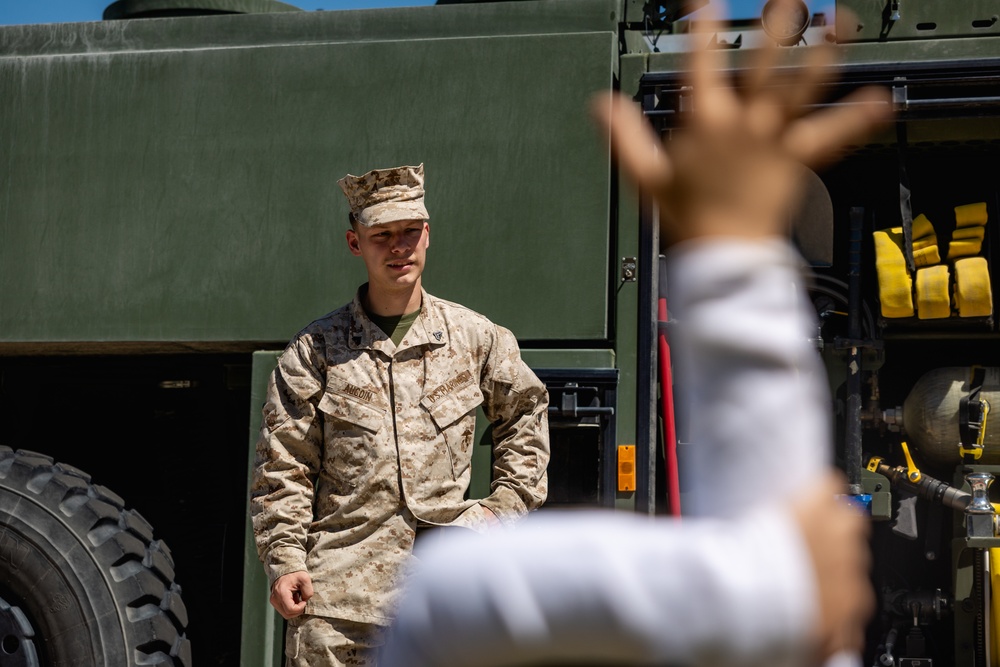 The Combat Center hosts vehicle showcase at local elementary school in honor of Month of the Military Child