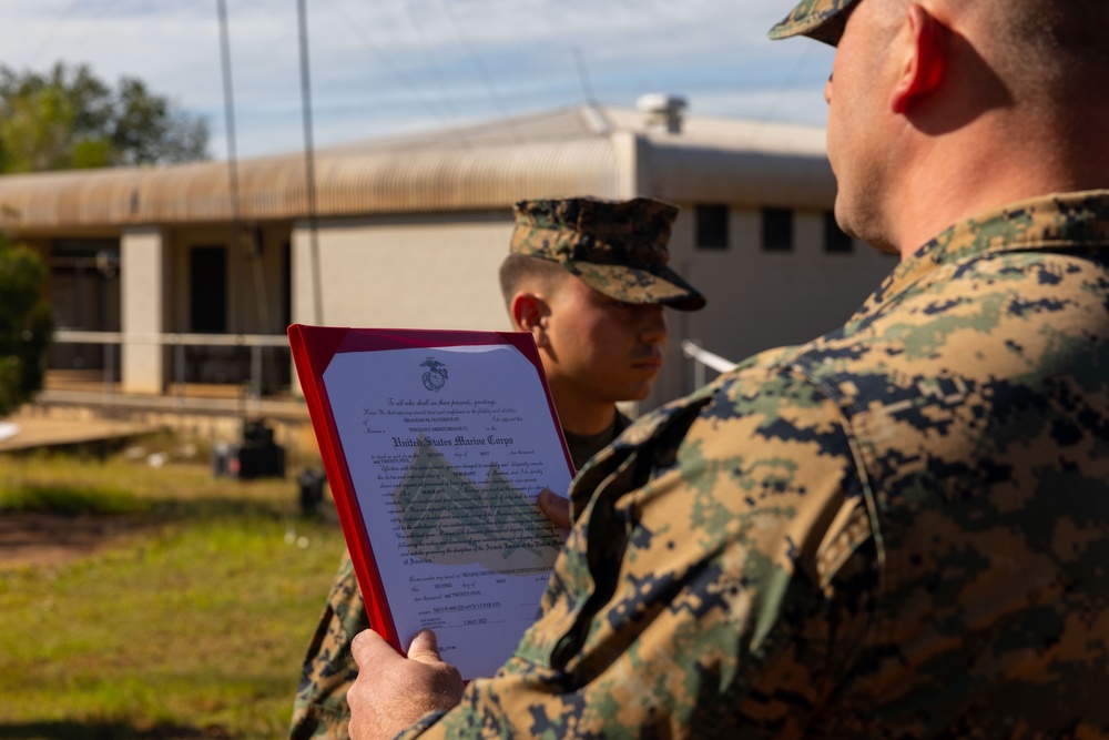 MRF-D 25.3: Marine promotes meritoriously while forward deployed