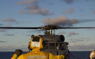Flight operations aboard USS Harpers Ferry