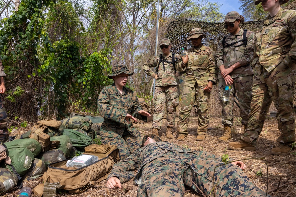 U.S. Navy Hospital Corpsman instructs TCCC course to combined forces at TRADEWINDS 25