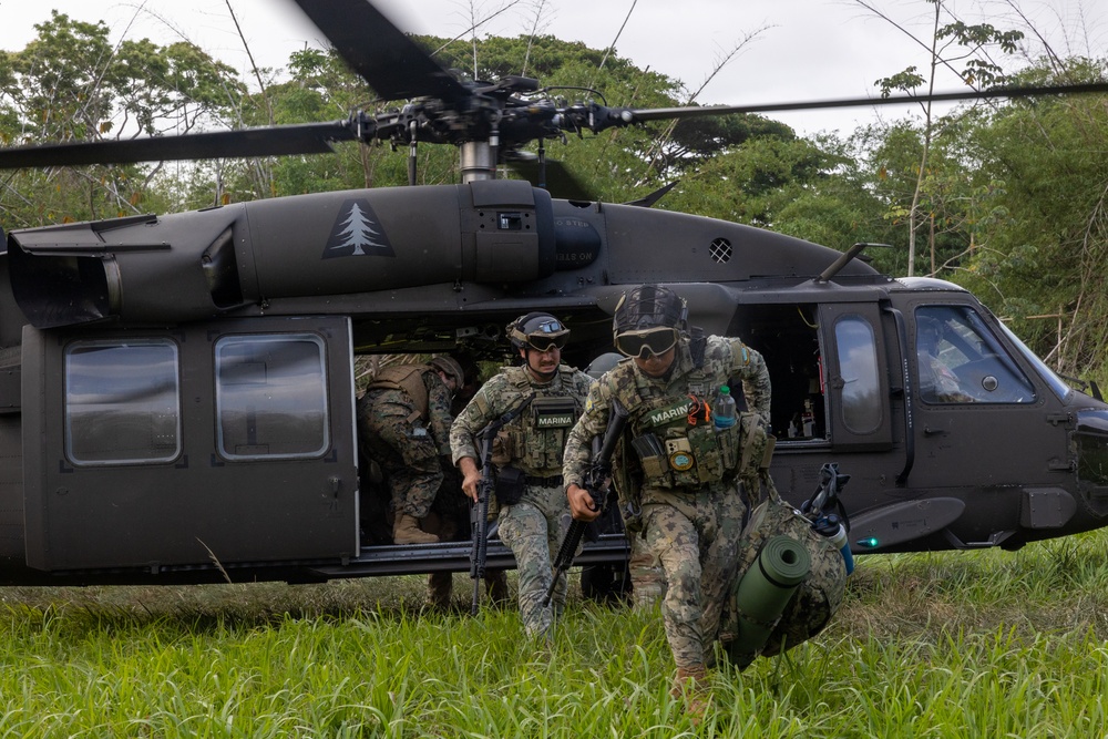 U.S. and Mexican marines conduct UH-60 Black Hawk helicopter movement at TRADEWINDS 25