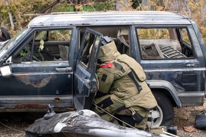 US Army field veterinarian officer discusses K9 tactical combat casualty care at Justified Accord