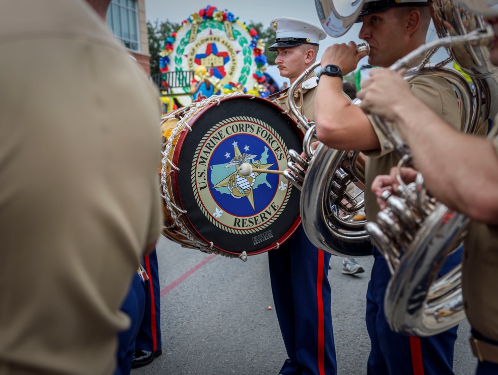 Marine Forces Reserve Band Performs at Battle of the Flowers Parade