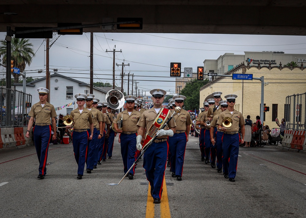 Marine Forces Reserve Band Performs at Battle of the Flowers Parade