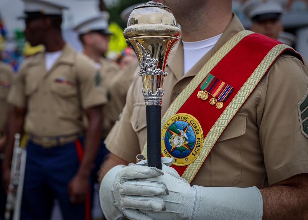 Marine Forces Reserve Band Performs at Battle of the Flowers Parade