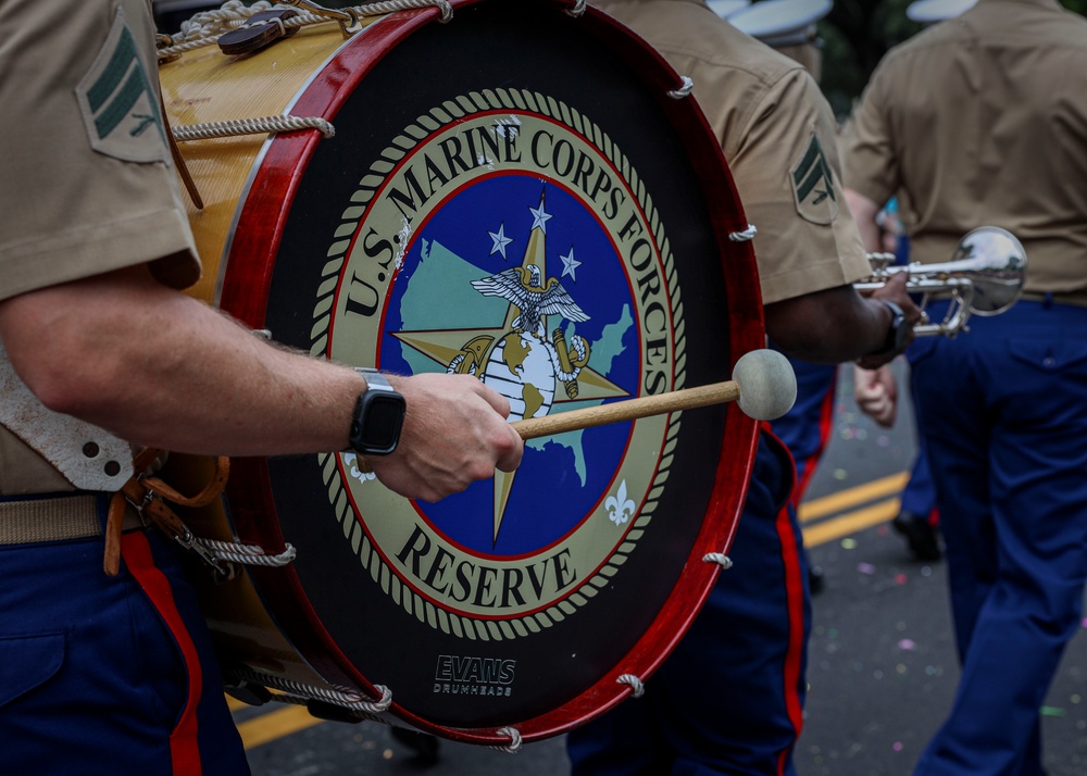 Marine Forces Reserve Band Performs at Battle of the Flowers Parade