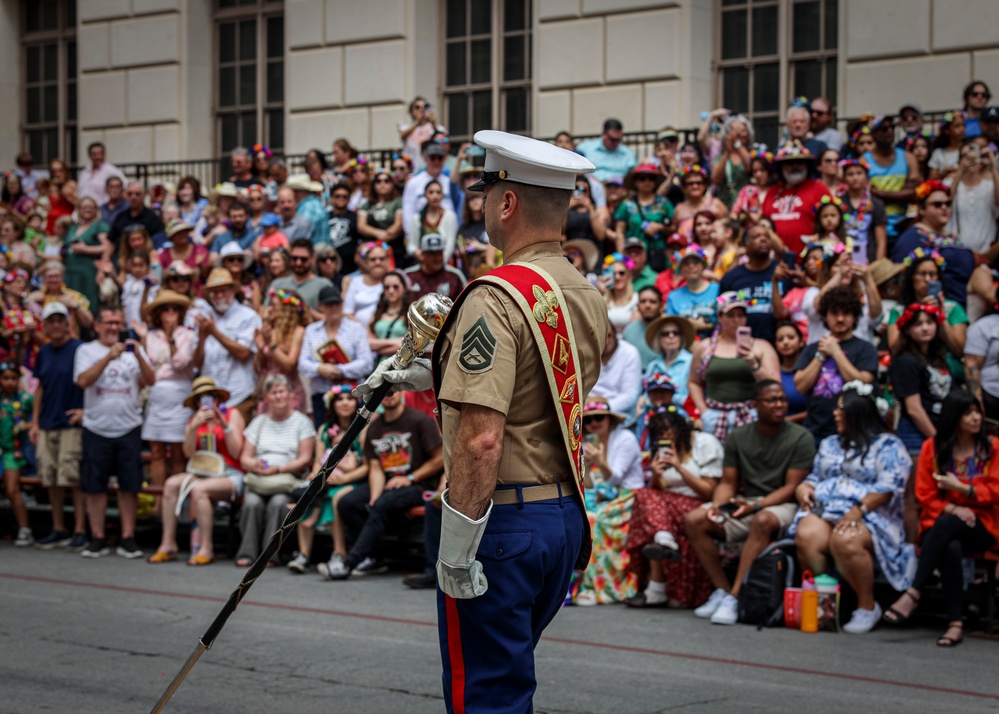 Marine Forces Reserve Band Performs at Battle of the Flowers Parade