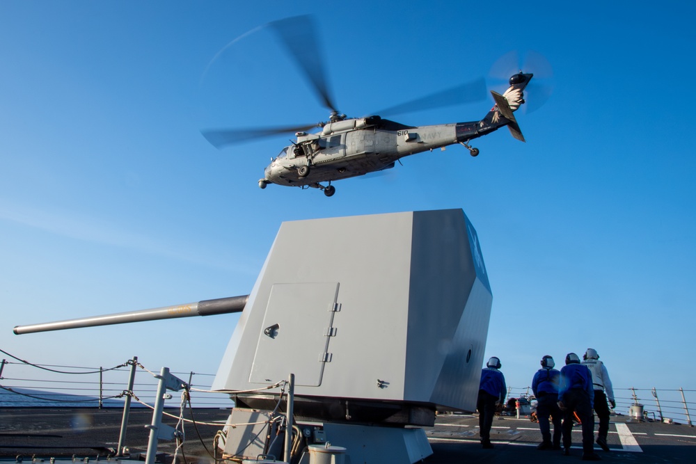 USS Gridley Vertical Replenishment