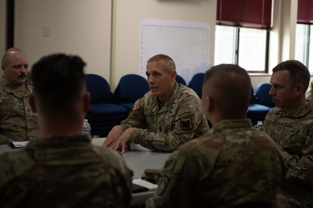 Senior Enlisted Advisor to the Chief of the National Guard Bureau, John Raines, Meets with Maine Air and Army National Guardsmen