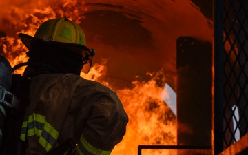 180FW Fire Protection Fights The Flames During Training Exercise