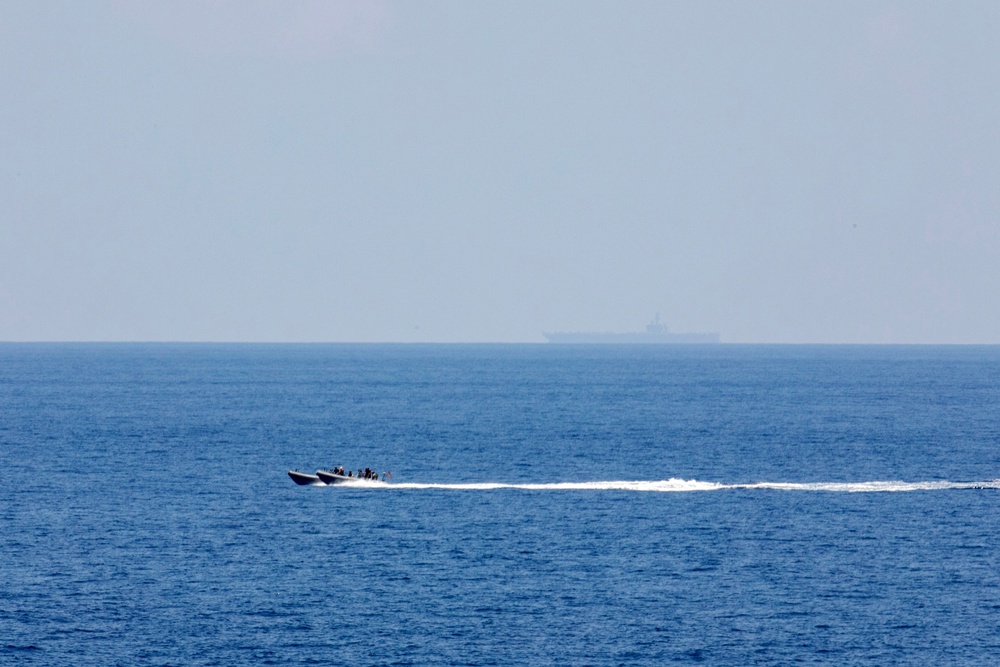 USS Wayne E. Meyer conducts operations in the U.S. Central Command area of responsibility as part of the Carl Vinson Carrier Strike Group