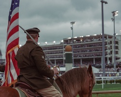 1st Infantry Division’s Commanding General’s Mounted Color Guard Makes History at The Kentucky Derby