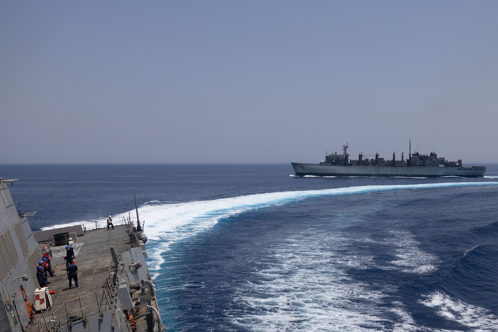 USS Oscar Austin (DDG 79) Conducts a Replenishment-At-Sea (RAS) with USNS Arctic (T-AOE 8)