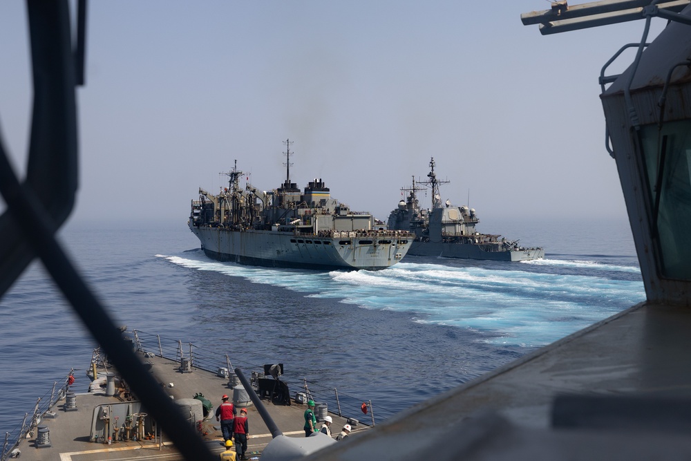 USS Oscar Austin (DDG 79) Conducts a Replenishment-At-Sea (RAS) with USNS Arctic (T-AOE 8)