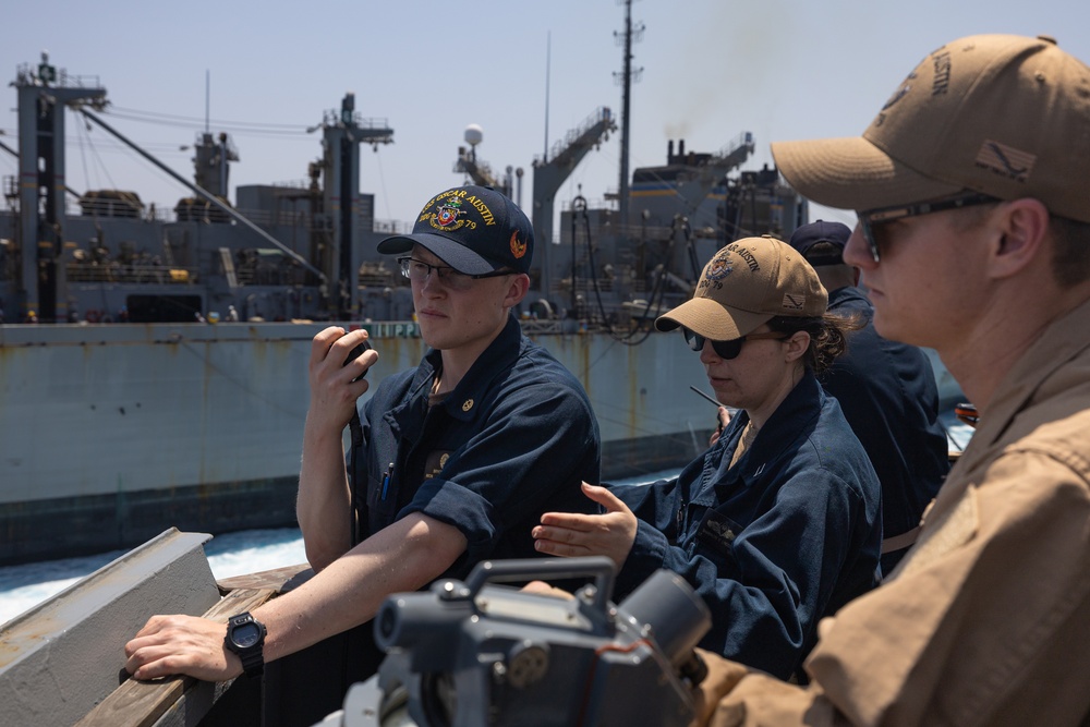 USS Oscar Austin (DDG 79) Conducts a Replenishment-At-Sea (RAS) with USNS Arctic (T-AOE 8)
