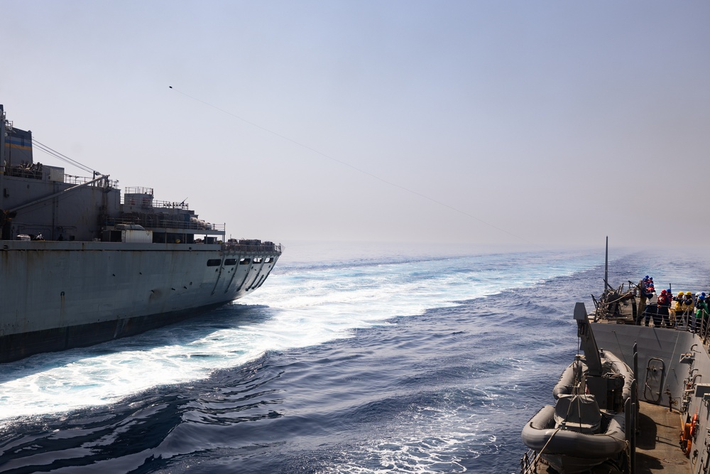 USS Oscar Austin (DDG 79) Conducts a Replenishment-At-Sea (RAS) with USNS Arctic (T-AOE 8)