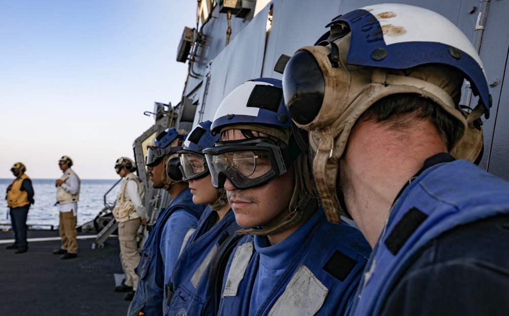 USS Milius conducts operations in the U.S. Central Command area of responsibility as part of the Carl Vinson Carrier Strike Group