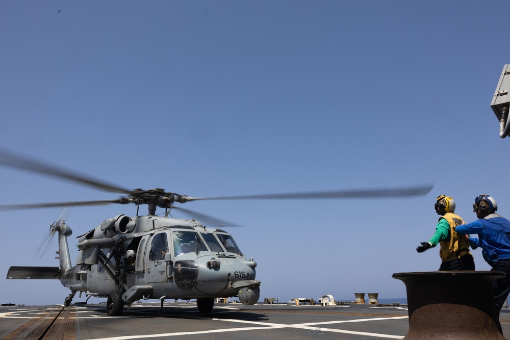 U.S. Navy Rear Adm. Sean Bailey, commander of Carrier Strike Group 8, Visits USS Oscar Austin (DDG 79)