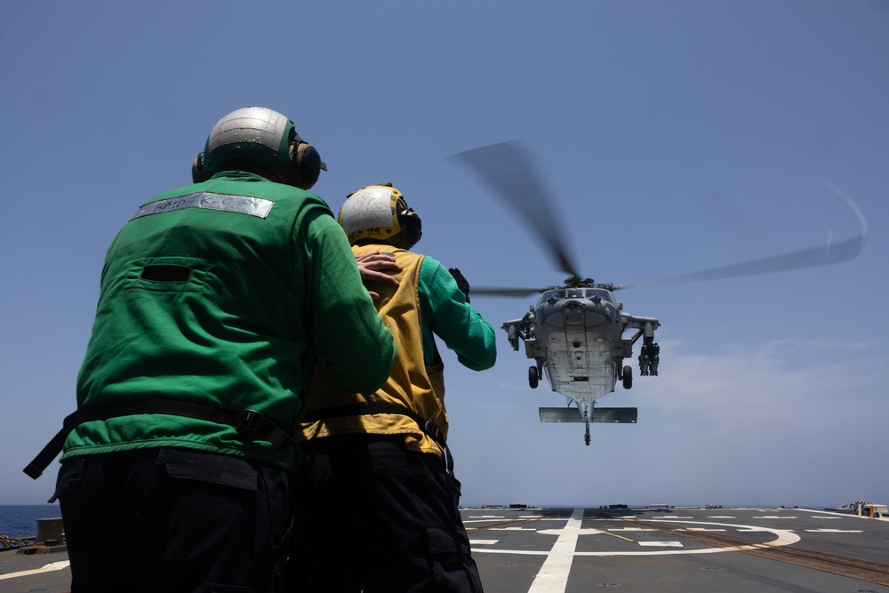 U.S. Navy Rear Adm. Sean Bailey, commander of Carrier Strike Group 8, Visits USS Oscar Austin (DDG 79)