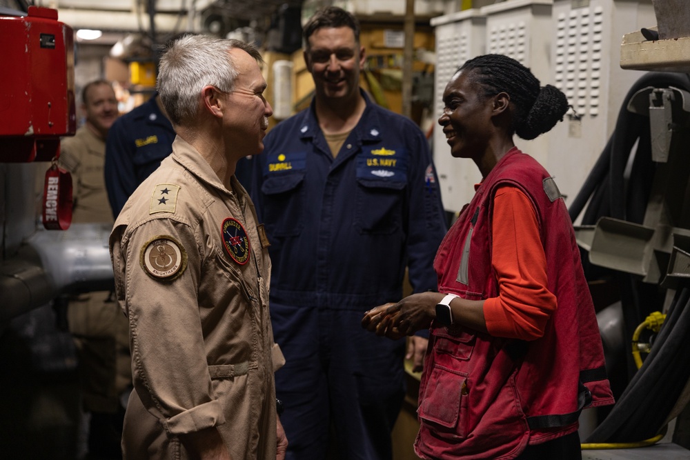 U.S. Navy Rear Adm. Sean Bailey, commander of Carrier Strike Group 8, Visits USS Oscar Austin (DDG 79)