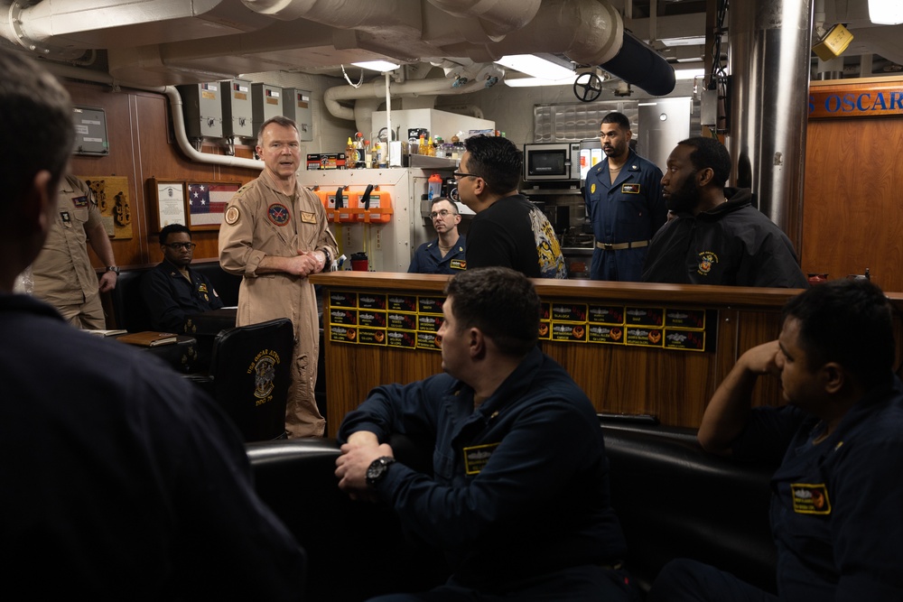 U.S. Navy Rear Adm. Sean Bailey, commander of Carrier Strike Group 8, Visits USS Oscar Austin (DDG 79)