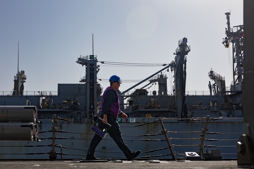 USS Oscar Austin (DDG 79) Conducts a Replenishment-At-Sea (RAS) with USNS Arctic (T-AOE 8)