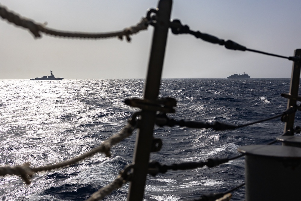 USS Oscar Austin (DDG 79) Conducts a Replenishment-At-Sea (RAS) with USNS Arctic (T-AOE 8)