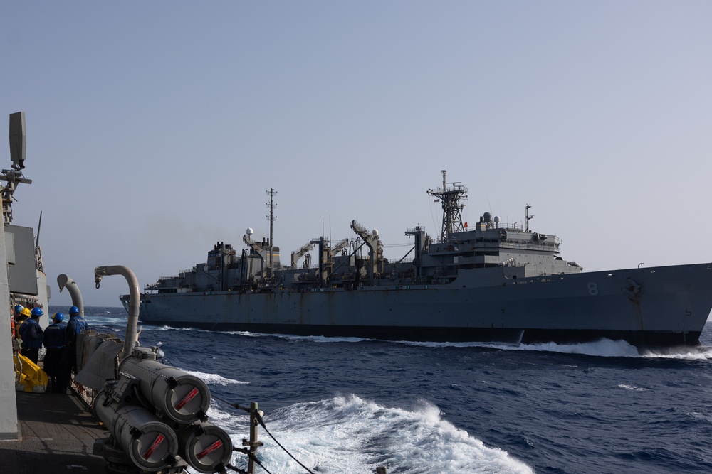 USS Oscar Austin (DDG 79) Conducts a Replenishment-At-Sea (RAS) with USNS Arctic (T-AOE 8)