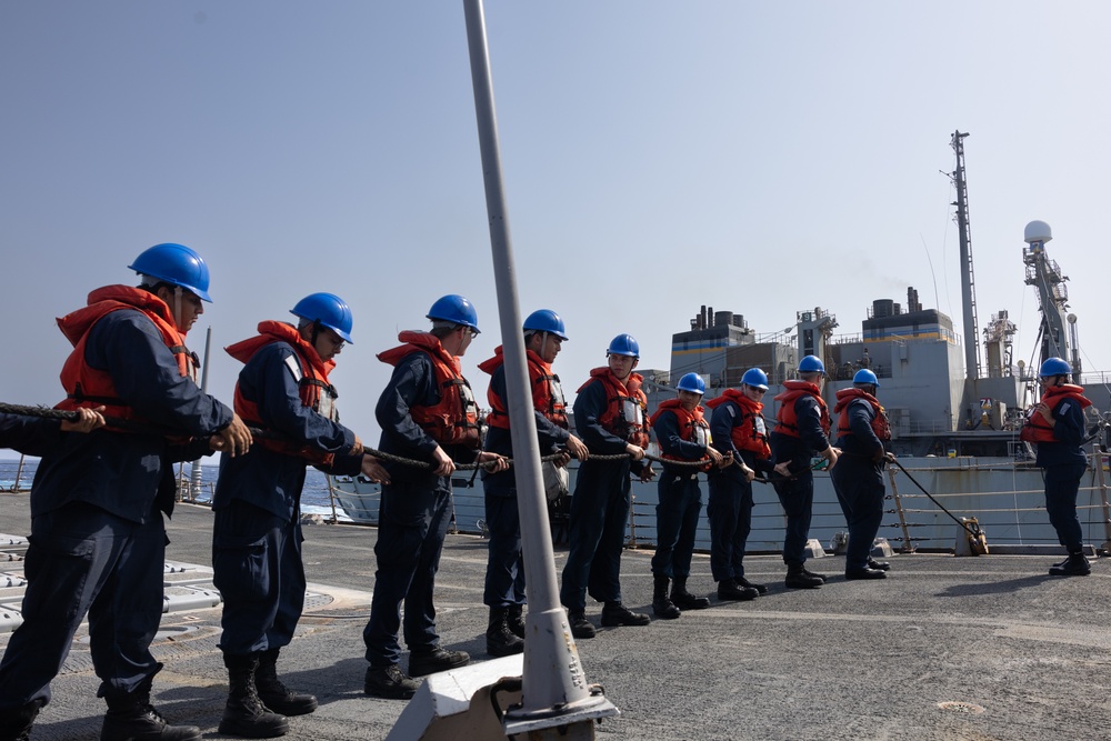 USS Oscar Austin (DDG 79) Conducts a Replenishment-At-Sea (RAS) with USNS Arctic (T-AOE 8)