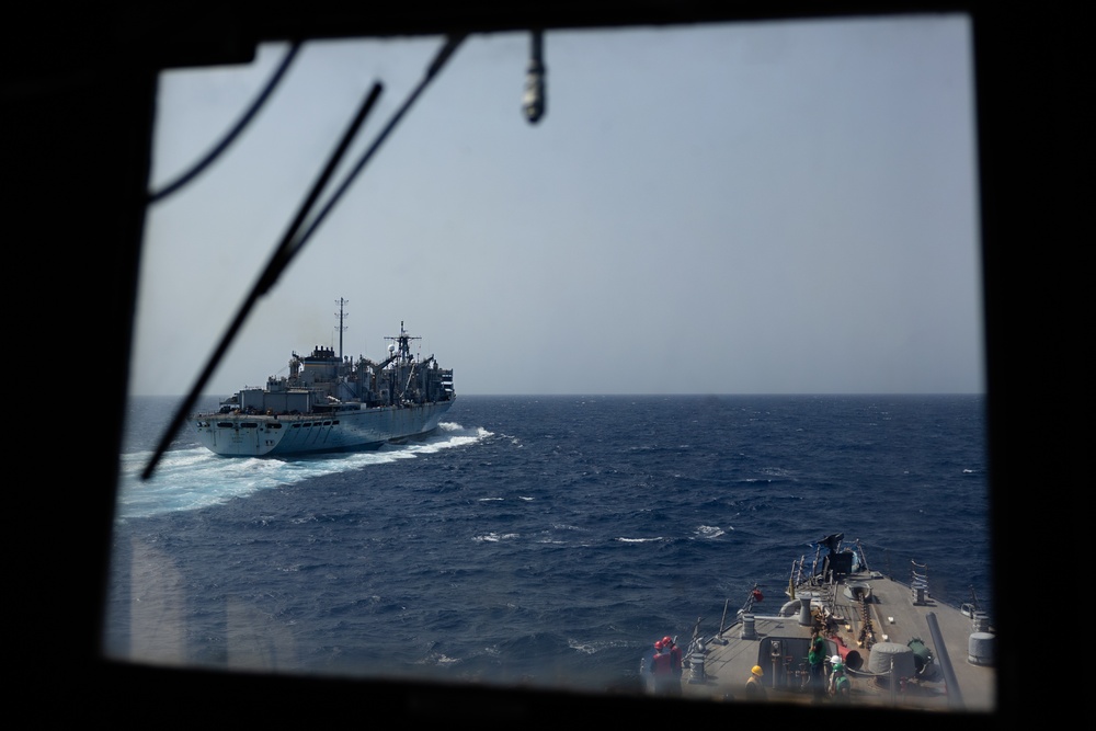 USS Oscar Austin (DDG 79) Conducts a Replenishment-At-Sea (RAS) with USNS Arctic (T-AOE 8)