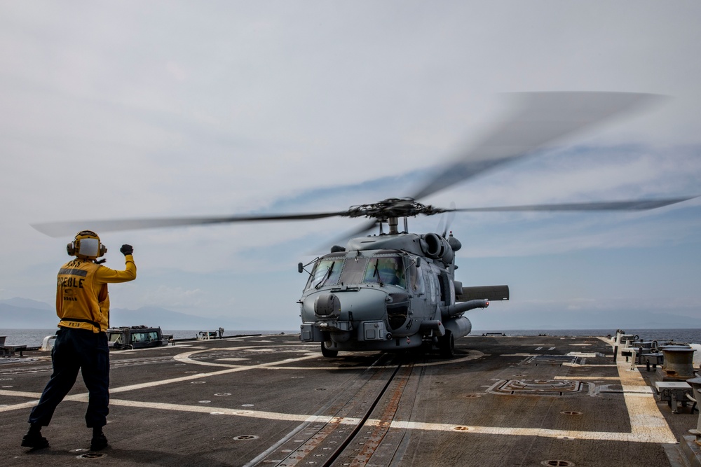 USS Preble Conducts Flight Quarters