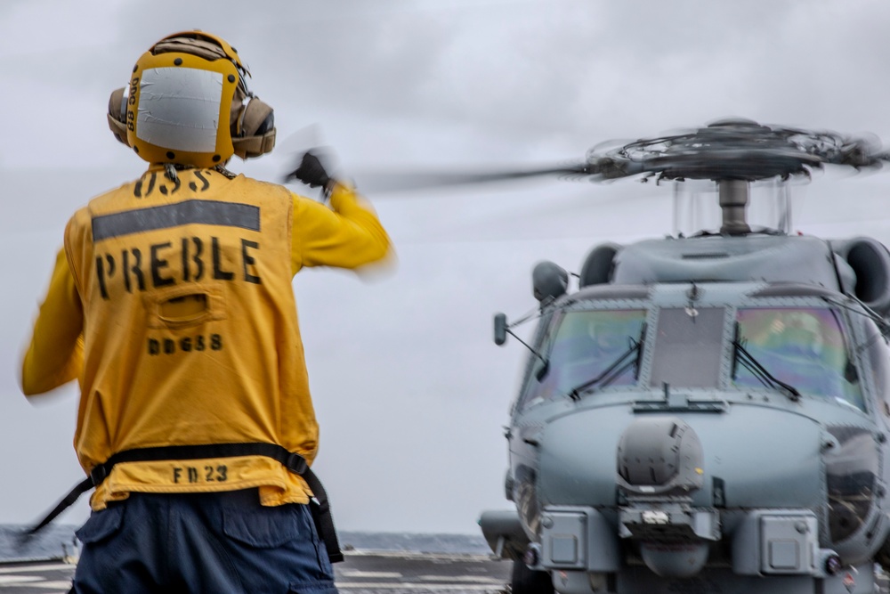 USS Preble Conducts HIFR Exercise