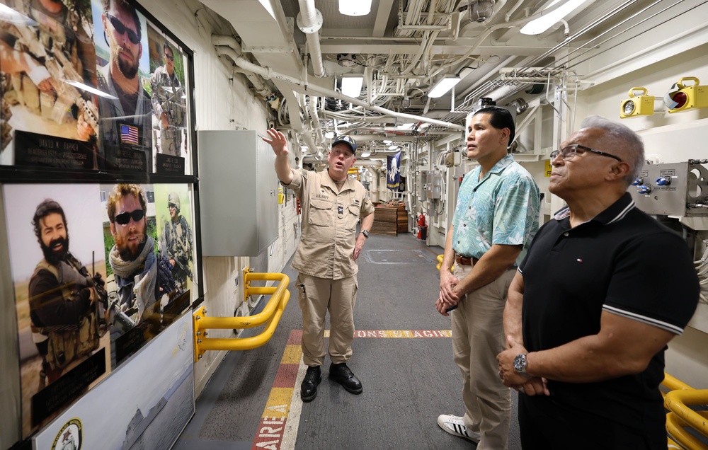 USS Michael Monsoor Conducts Ship Tour at Naval Base Guam
