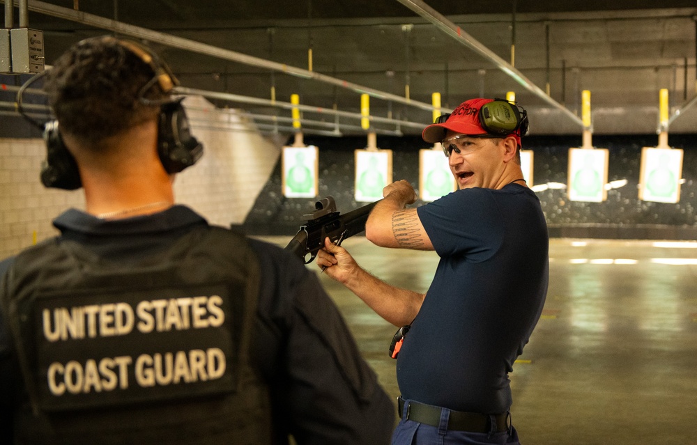 U.S. Coast Guard Cutter Stratton crew train to qualify with the Remington H70 shotgun in preparation of its upcoming patrol in Honolulu