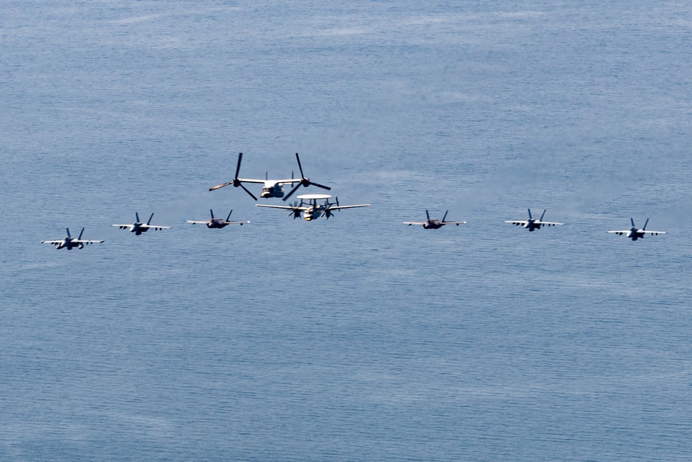 CVW-5 Aircraft Fly in Formation during MCAS Iwakuni Friendship Day