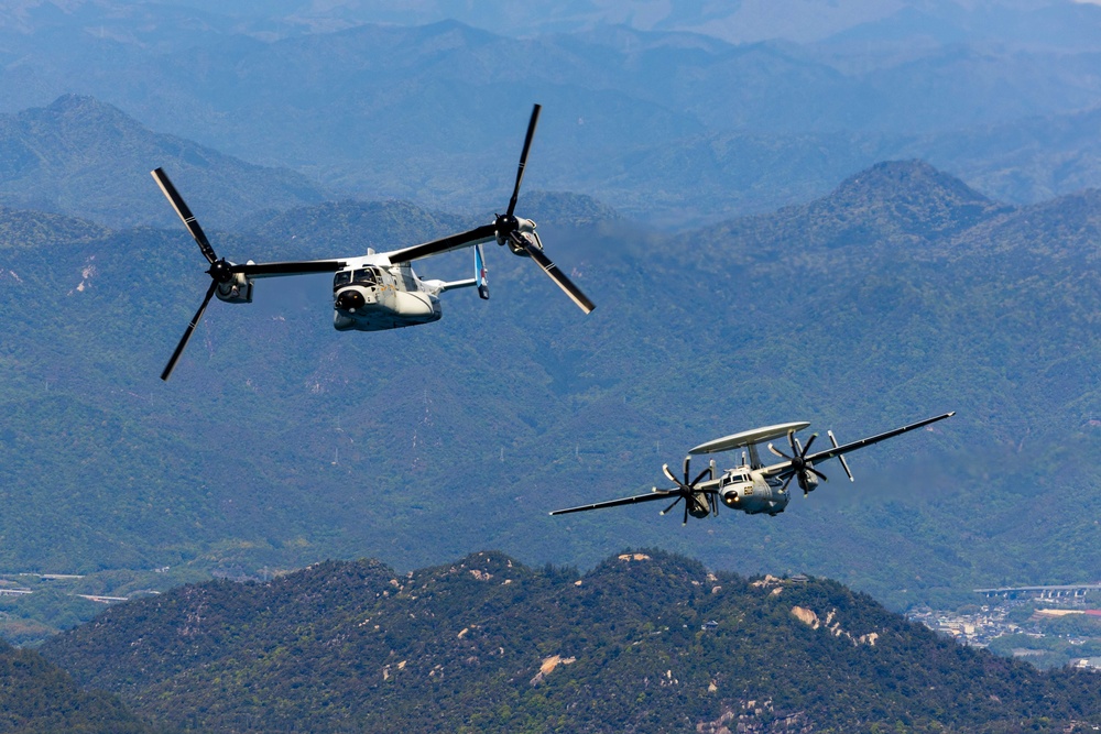 CVW-5 Aircraft Fly in Formation during MCAS Iwakuni Friendship Day