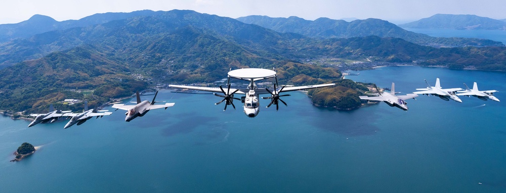 CVW-5 Aircraft fly in Formation during MCAS Iwakuni Friendship Day
