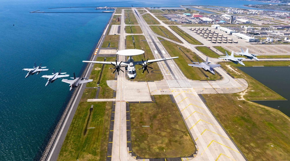 CVW-5 Aircraft fly in Formation during MCAS Iwakuni Friendship Day