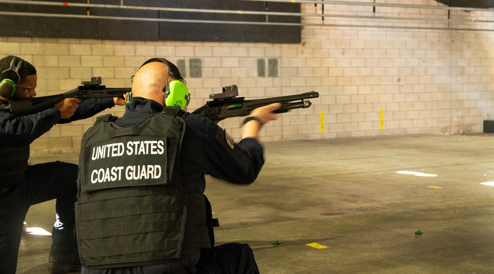 U.S. Coast Guard Cutter Stratton crew train to qualify with the Remington H70 shotgun in preparation of its upcoming patrol in Honolulu