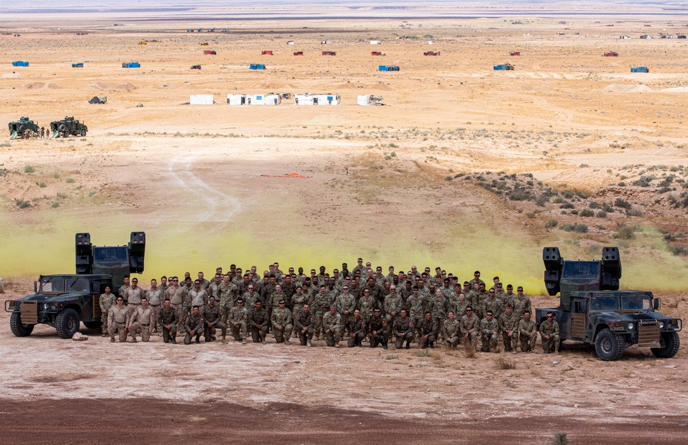 US, Tunisia Armed Forces pose for a group photo at African Lion 2025