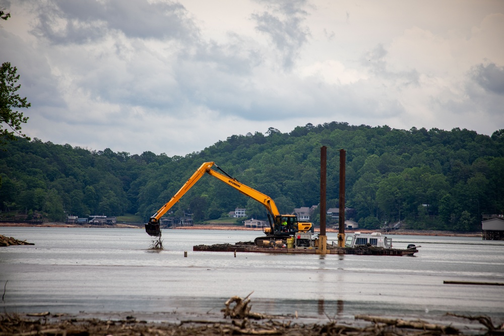 U.S. Army Corps of Engineers Hurricane Helene debris removal efforts at Lake Lure