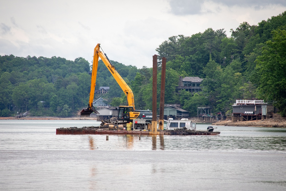 U.S. Army Corps of Engineers Hurricane Helene debris removal efforts at Lake Lure