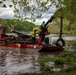 Barges remove hurricane Helene debris at Lake Emery